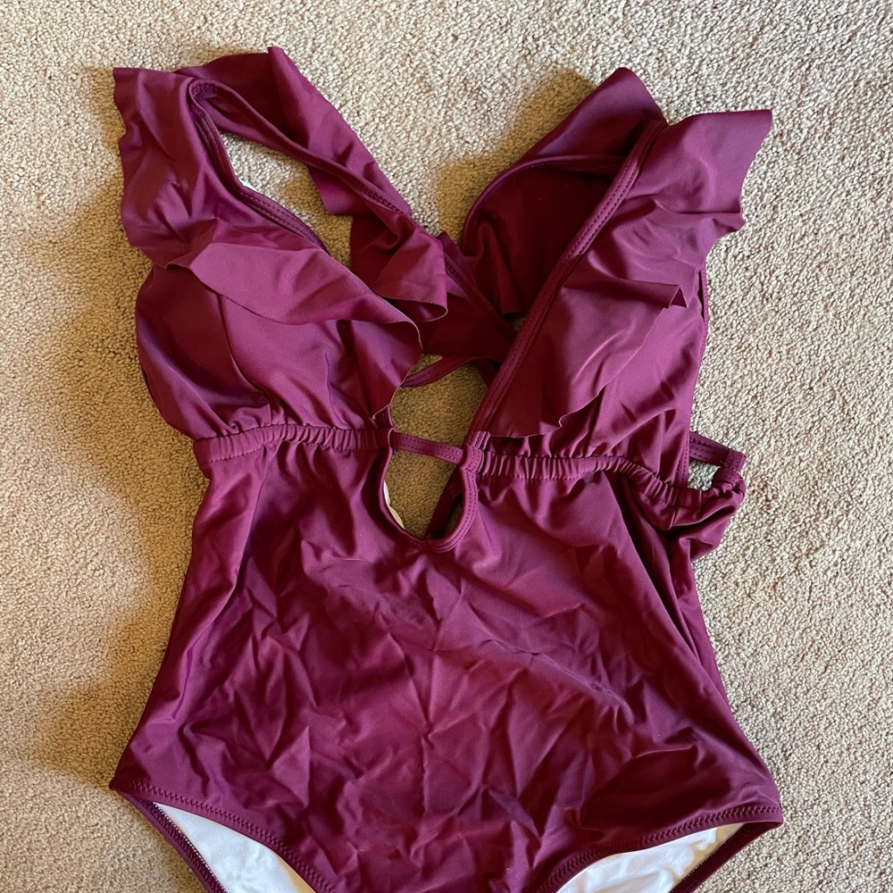 Cupshe Maroon One Piece Swimsuit